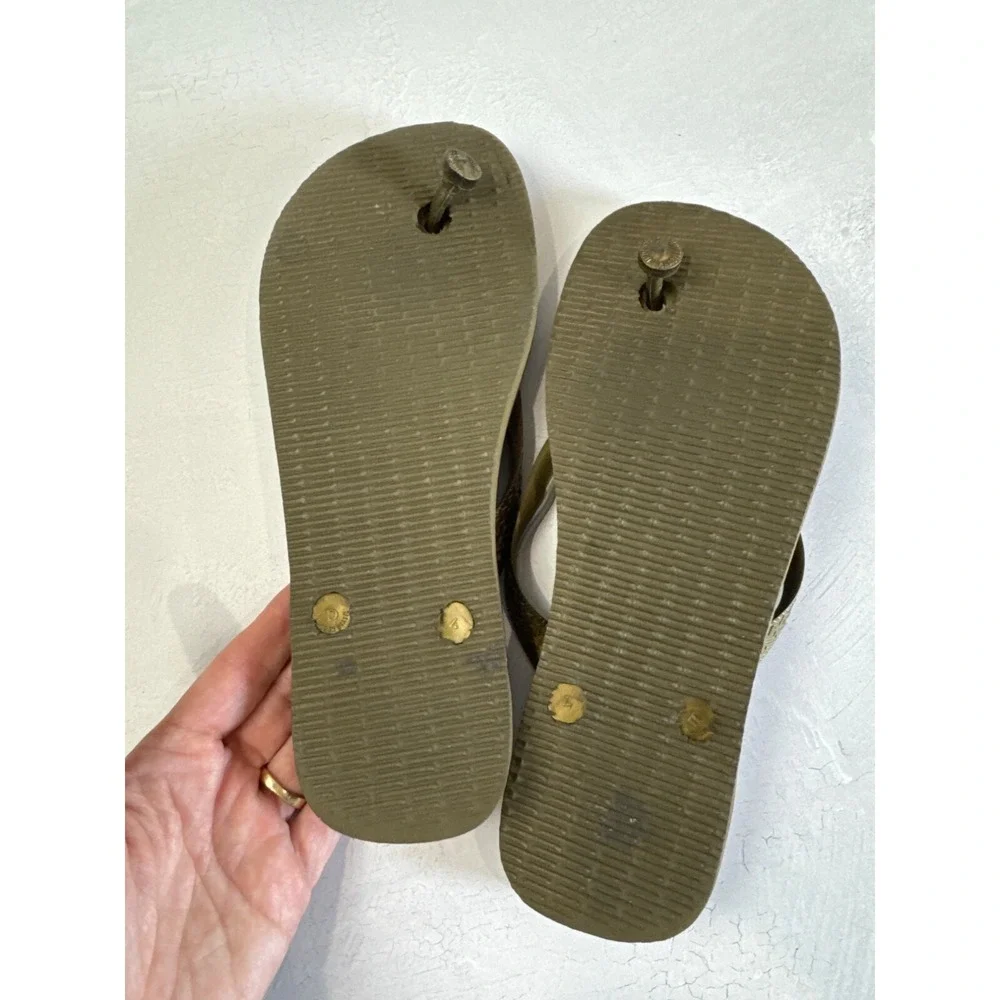 Havaianas Top Gold Flip Flops Size 6/37-38 Rubber Sandals‎ For Women